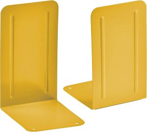 Acrimet Premium Metal Bookends (Heavy Duty) (Yellow Color) (1 Pair)