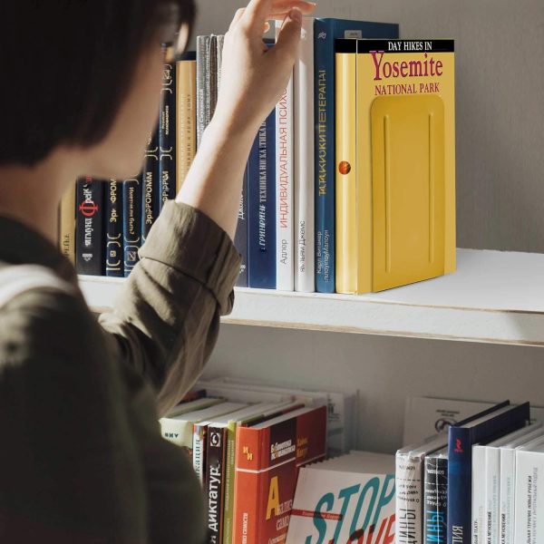 Acrimet Premium Metal Bookends (Heavy Duty) (Yellow Color) (1 Pair) - Image 3