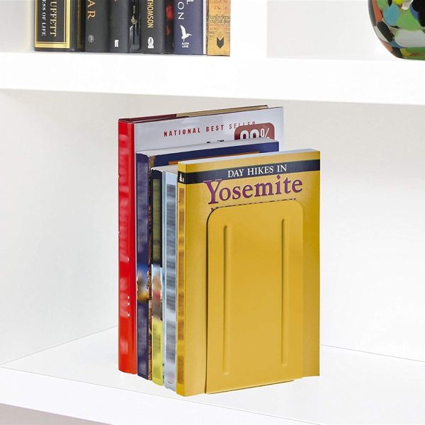 Acrimet Premium Metal Bookends (Heavy Duty) (Yellow Color) (1 Pair) - Image 6