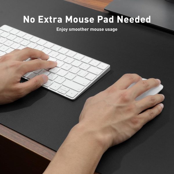 Aothia Leather Desk Pad Protector,Mouse Pad,Office Desk Mat, Non-Slip PU Leather Desk Blotter,Laptop Desk Pad,Waterproof Desk Writing Pad for Office and Home (Black,31.5" x 15.7") - Image 4