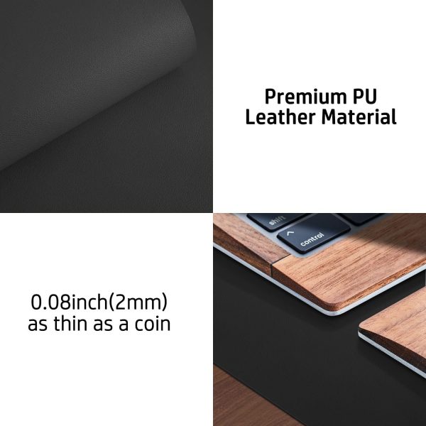 Aothia Leather Desk Pad Protector,Mouse Pad,Office Desk Mat, Non-Slip PU Leather Desk Blotter,Laptop Desk Pad,Waterproof Desk Writing Pad for Office and Home (Black,31.5" x 15.7") - Image 7