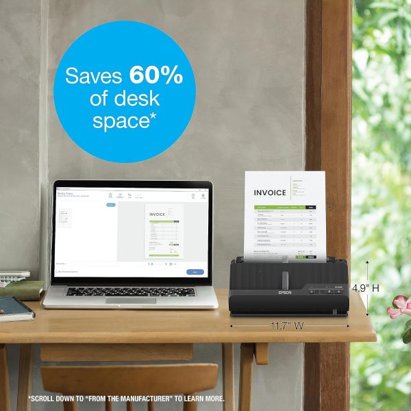 Epson Workforce ES-C220 Compact Desktop Document Scanner with 2-Sided Scanning and Auto Document Feeder (ADF) for PC and Mac - Image 5