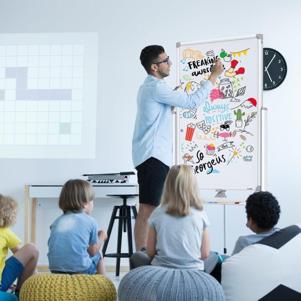 Mobile Dry Erase Board on Wheels - TANKEE 40 x 24 Magnetic Double Sided Whiteboard Easel, Large Reversible Rolling White Board with Aluminum Frame Standing for Office, Home, Classroom - Image 9