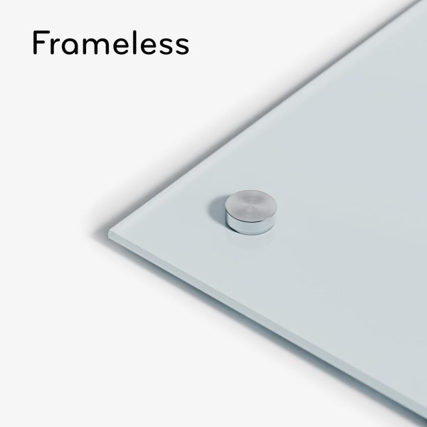 U Brands Glass Dry Erase Board, 35"x23", White Frosted Surface With Silver Grommets, Frameless, Includes Marker With Eraser - Image 3